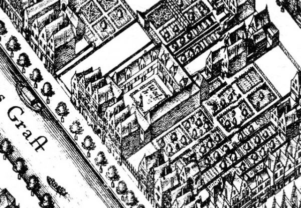 Keizersgracht 334-346 Op de kaart van Balthazar Florisz van 1625 staat al de Weduwenhof