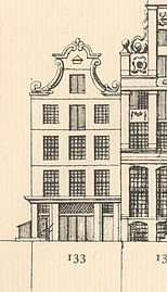 Herengracht 133, tekening Caspar Philips