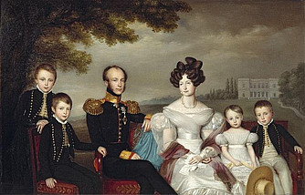 Koning Willem II en familie - van Jan Baptist van der Hulst