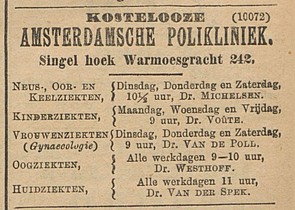 Singel 242 1892 Polikliniek Algemeen Dagblad 04-05-1892
