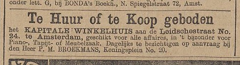 Koningsplein 1905 20 Broekmans Oude pand Het nieuws van den dag 13-05-1905