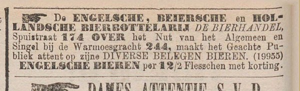 Singel 244 1879 Bierhandel  Algemeen Handelsblad 25-05-1879