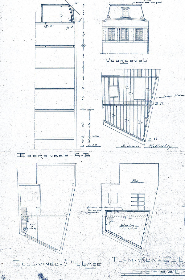 Koningsplein 12 1917 dakopbouw gevel2-1