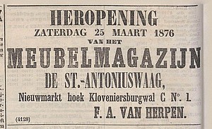 Kloveniersburgwal 01 1876 Heropening De Tijd 23-03-1876