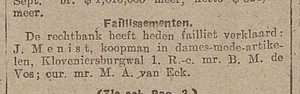 Kloveniersburgwal 01 1918 faliesement Algemeen Handelsblad 01-11-1918