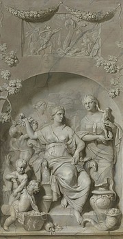 Herengracht 132, Allegorie op de Rijkdom, oorspronkelijke schilderingen Gerard de Lairesse. Nu van het Rijksmuseum