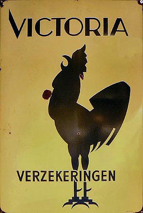 Victoria Emaillen bord uit rond 1940, Foto van vvmbest.nl