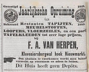 Kloveniersburgwal 01 1886 winkel De Tijd 15-02-1886