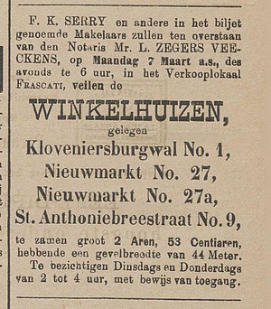 1892 aankondiging veiling Nieuw Israelietisch weekblad 04-03-1892