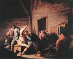 Adriaen van Ostade - Plezier in een herberg, München, Alte Pinakothek