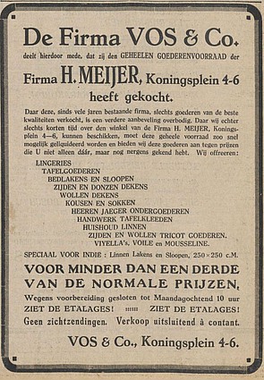 Koningsplein 6 uitverkoop Algemeen Handelsblad 22-03-1930