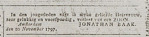 1797 zoon gekregen Rotterdamse courant 23-11-1797