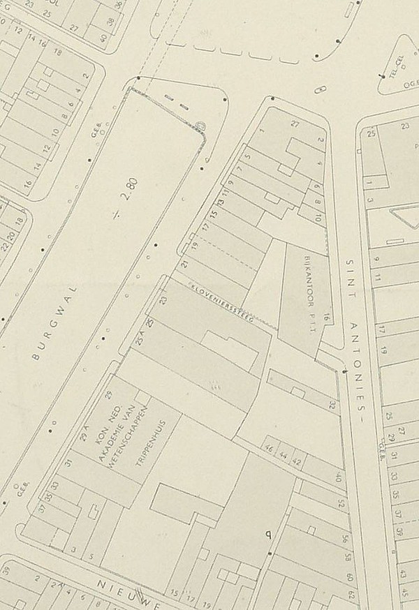 kaart H5 van Dienst Publieke Werken uit 1961, Stadsarchief Amsterdam