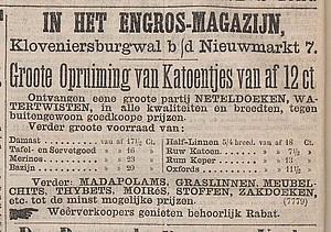 Kloveniersburgwal 01 1878 Winkel Het nieuws van den dag 08-04-1878
