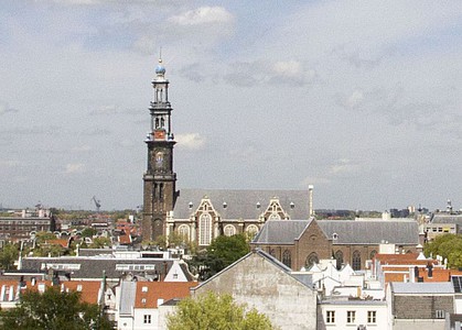 Uitzicht op de Westerkerk vanaf het platform.