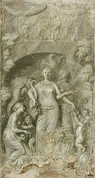 Herengracht 132, Allegorie op de Milddadigheid, schilderingen Gerard de Lairesse. Nu van het Rijksmuseum