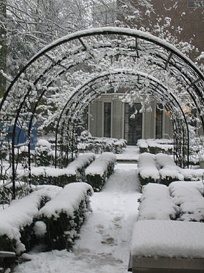 Herengracht 500, sneeuw in de tuin