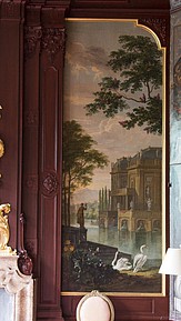 Herengracht 284 zaal achter met schildering rechts naast de schoorsteen