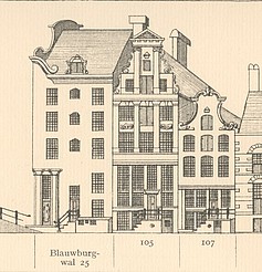 Herengracht 105, 1015 BE, tekening Caspar Philips