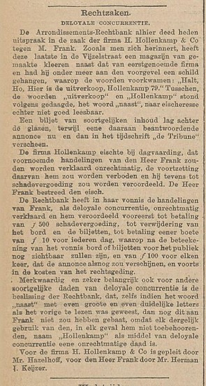 Keizersgracht 601 1895 Uitspraak Rechtszaak Het nieuws van den dag 15-06-1895