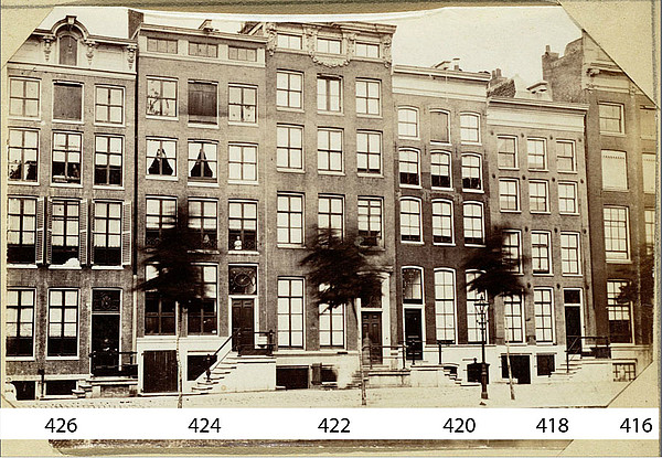 Keizersgracht 426-416, foto uit 1867 van het Stadsarchief Amsterdam