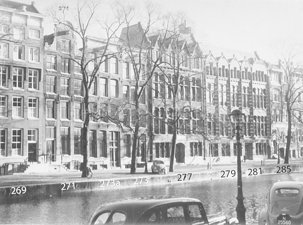 Keizersgracht 271 - 297 met de oude kantoorgebouwen