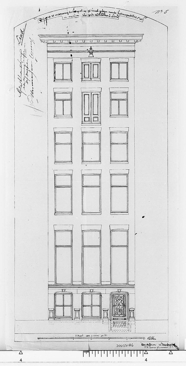 Keizersgracht 576 ontwerptekening 1868 SAA