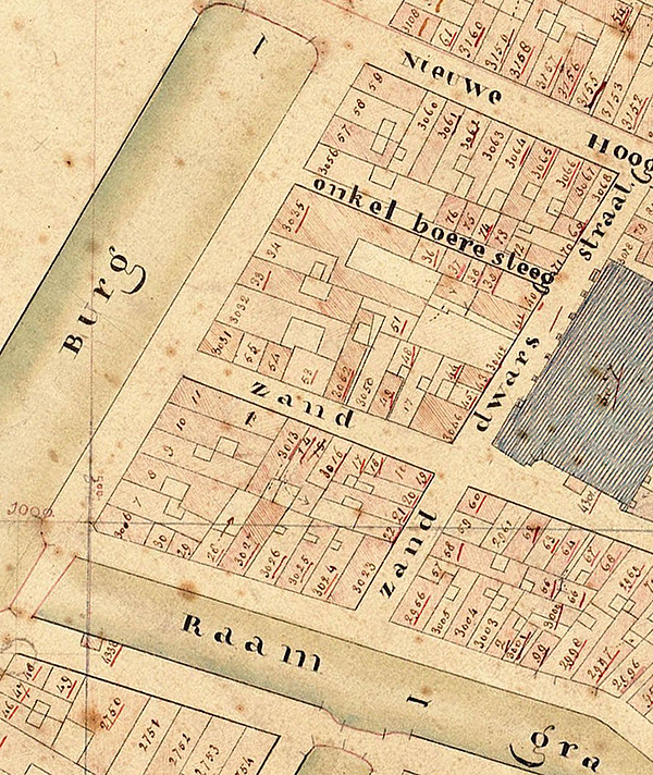 Kloveniersburgwal kaart 1822 3
