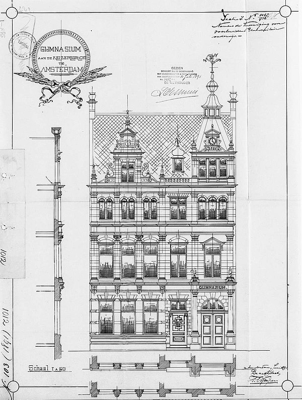 Keizersgracht 495 bouwtekening T Kuipers 1891 SAA
