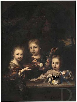Hierop staan Agatha Levina Geelvinck, Joan Geelvinck en Anna Elisabeth Geelvinck, geschilderd door Boonen uit 1716.