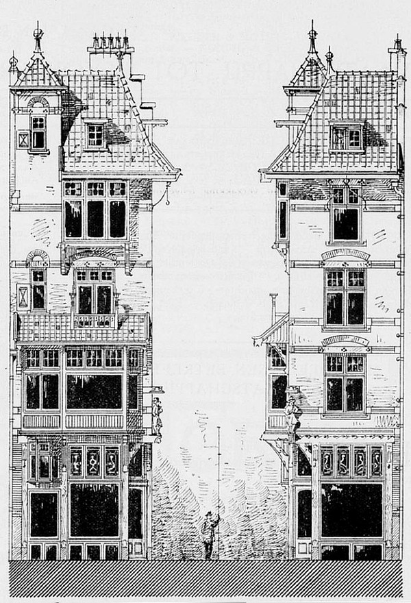 Herengracht 243a Tekening van het pand 1900