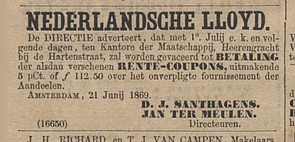 1869 betaling Algemeen Handelsblad  26-06-1869