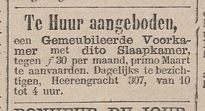 Herengracht 307 te huur Het nieuws van den dag 8-02-1880