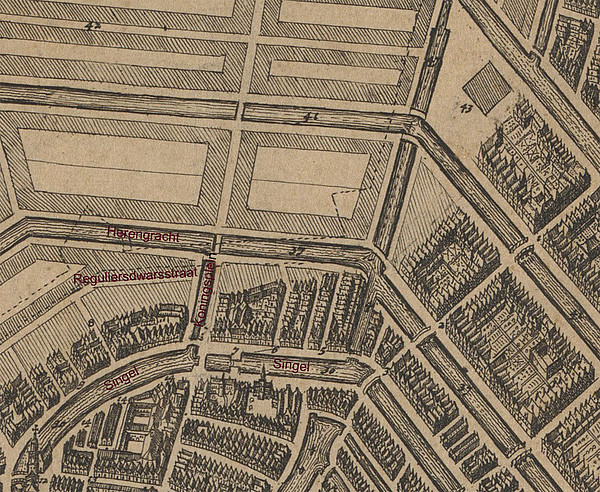 Kaart 1649 Joan Blaeu 54 burgerwijken SAA