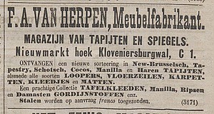 Kloveniersburgwal 01 1881 winkel De Tijd 25-04-1881