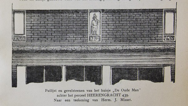 Huis achter Herengracht 439, met de gevelsteen "De oude man".
