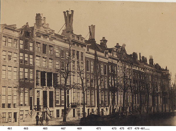 Herengracht 461-475 foto uit 1855, Stadsarchief Amsterdam