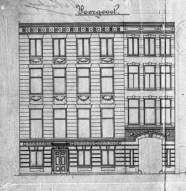 Herengracht 380 eerste bouwtekening 1888 SAA