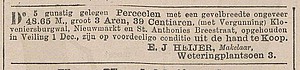 Kloveniersburgwal 01 1891 Veiling Het nieuws van den dag 04-12-1891
