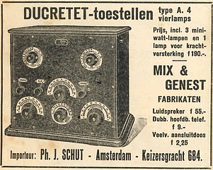 Keizersgracht 684, reklame radio Ph. J. Schut