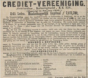 Keizersgracht 277 1864 Credietvereeniging Nieuwe Rotterdamsche courant 17-02-1864